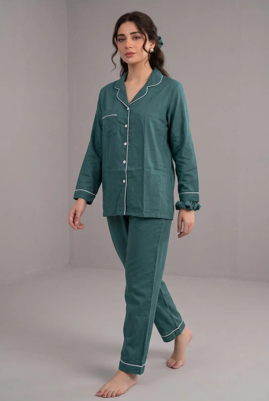 Linen Lounge Set – Forest Teal