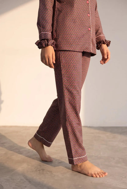 Linen Printed Lounge Set – Kaleido Weave