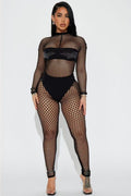 Bare Black Mesh Full Body Net Stocking