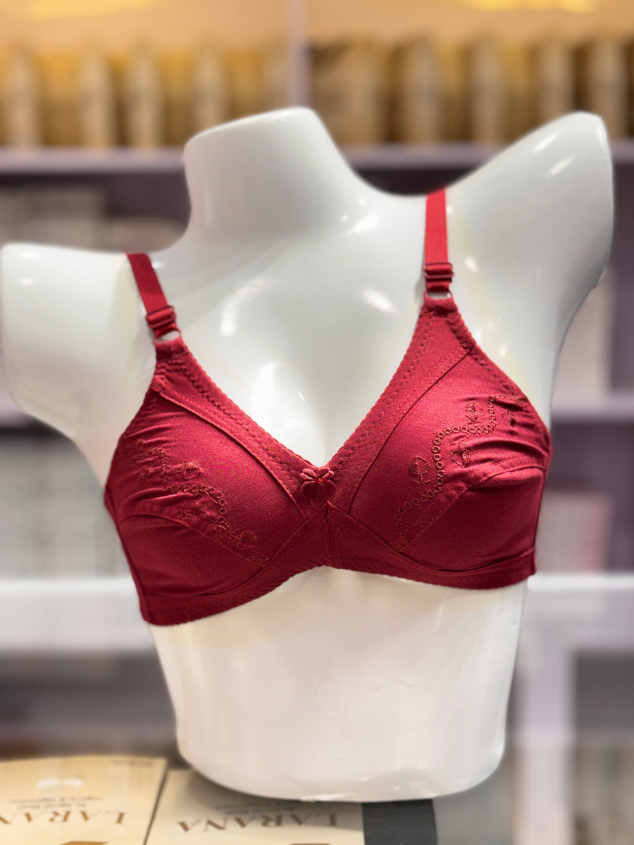 Embroidery Cotton T-Shirt Bra