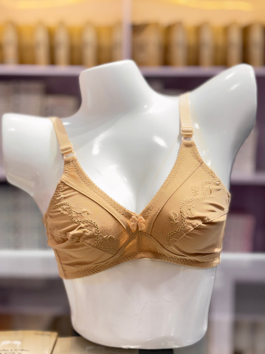 Embroidery Cotton T-Shirt Bra
