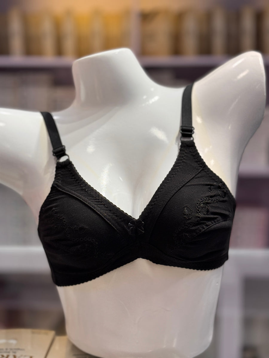 Embroidery Cotton T-Shirt Bra