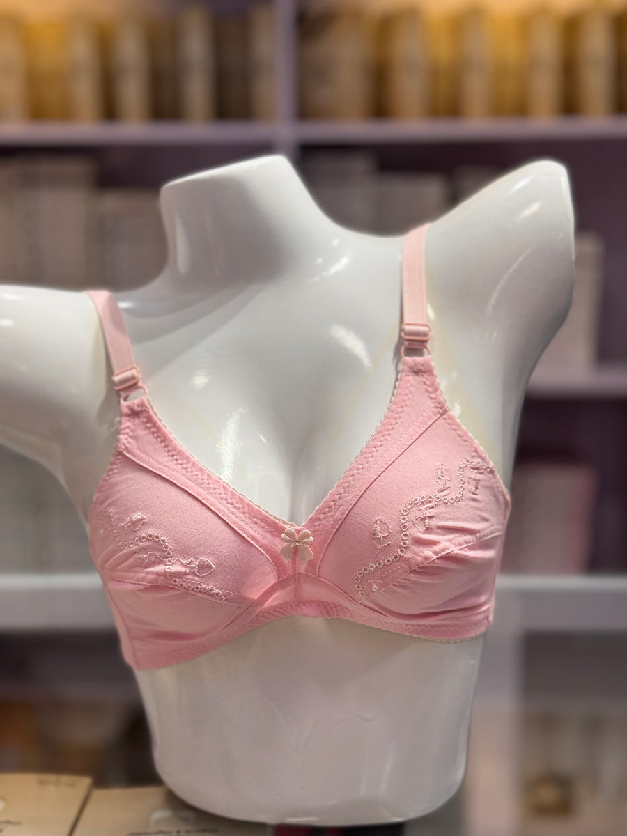 Embroidery Cotton T-Shirt Bra