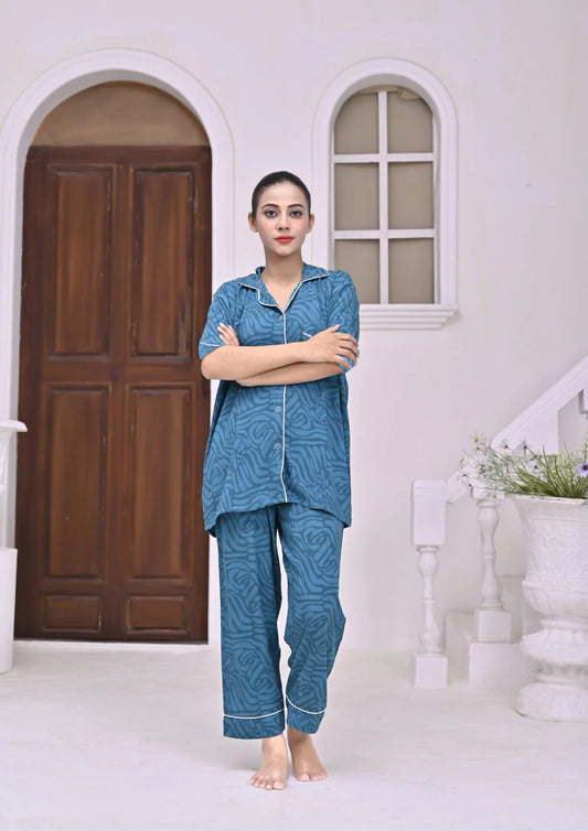 Linen Pajama Suit Emerald