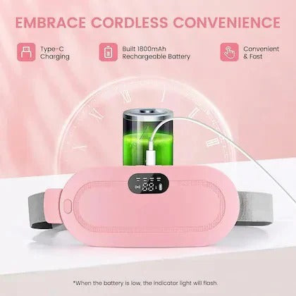 Period Cramp Relief Belt - Heating Pad with Massager for Women