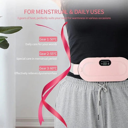 Period Cramp Relief Belt - Heating Pad with Massager for Women