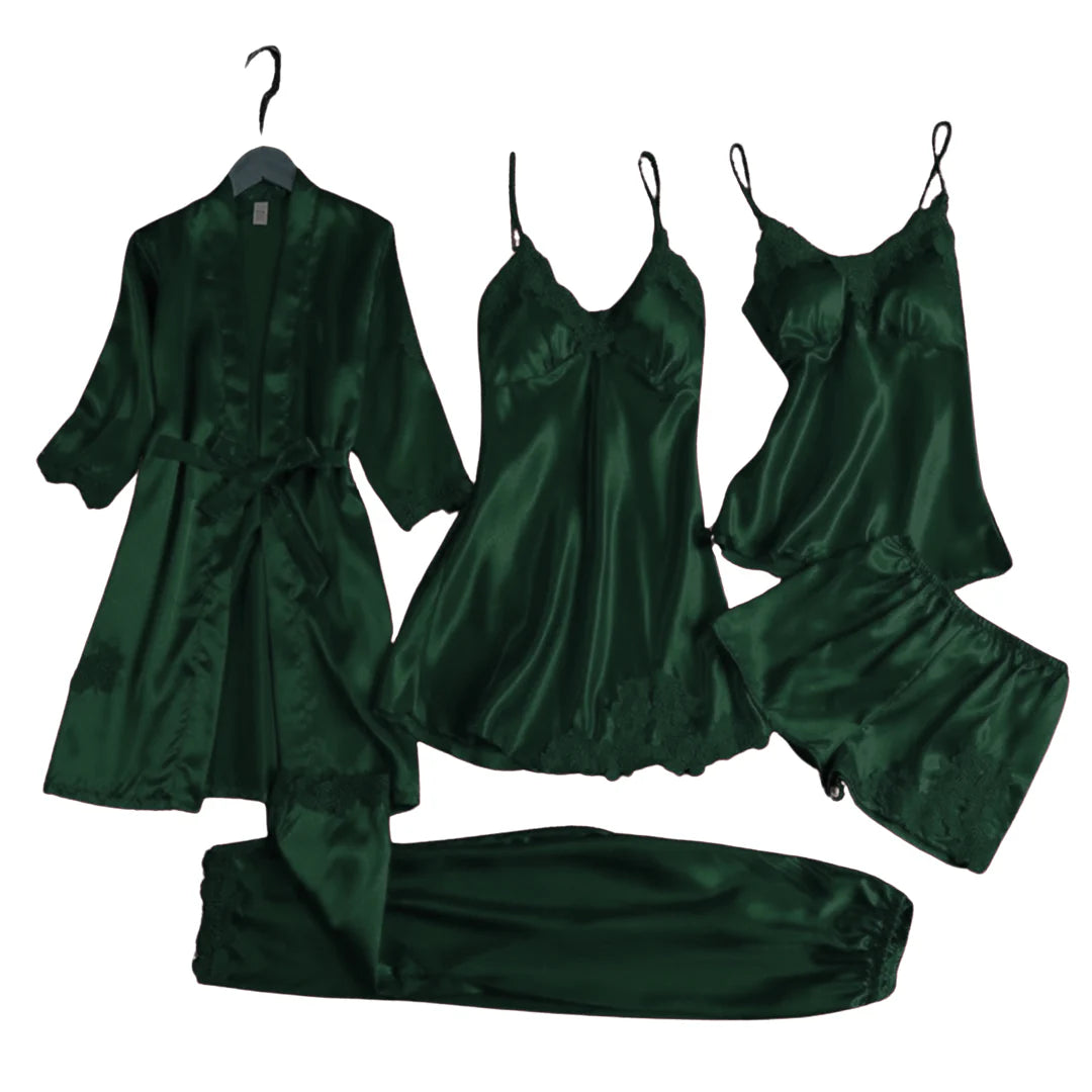 Femenica Royal Bridal Silk Nightgown Set (5pcs)