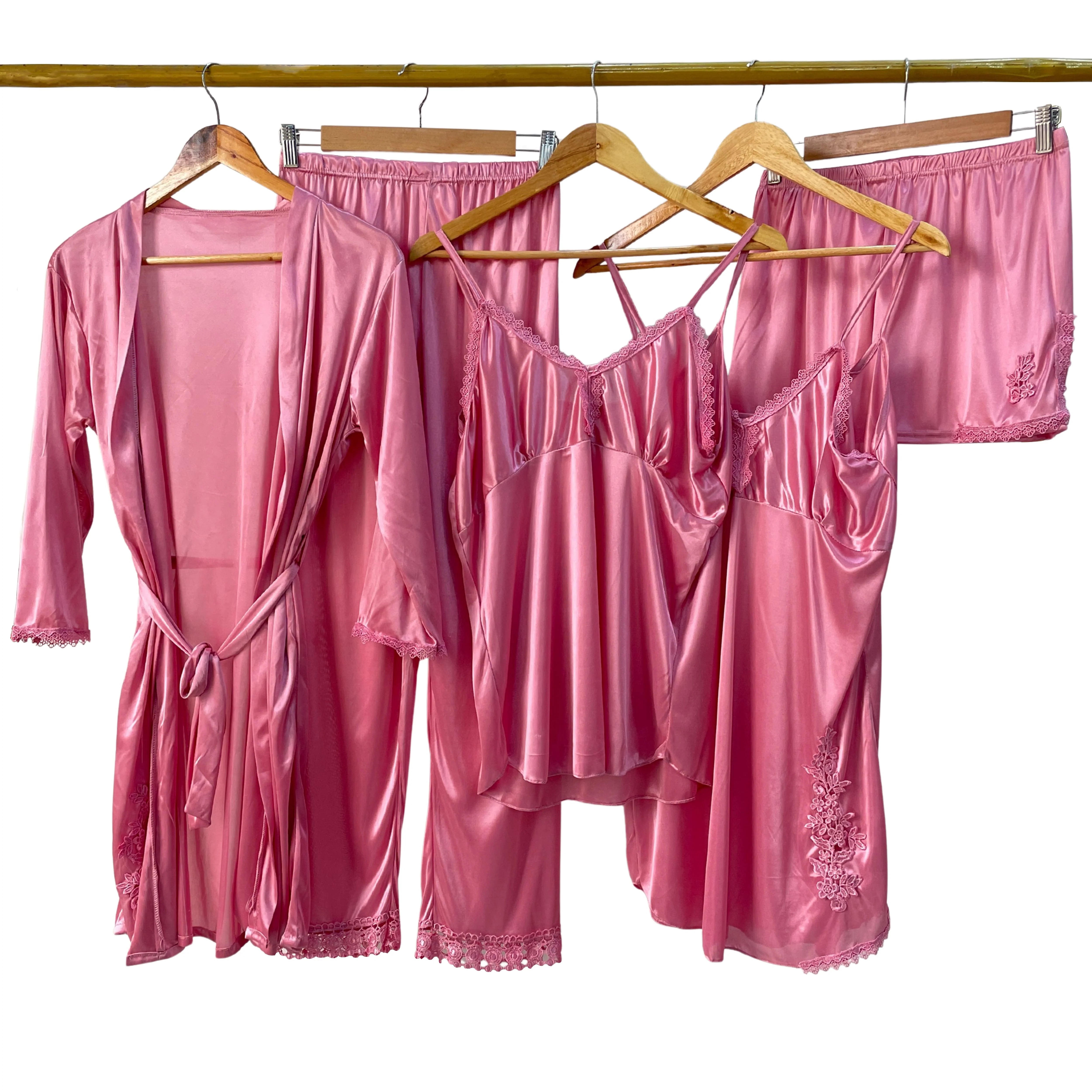 Femenica Royal Bridal Silk Nightgown Set (5pcs)