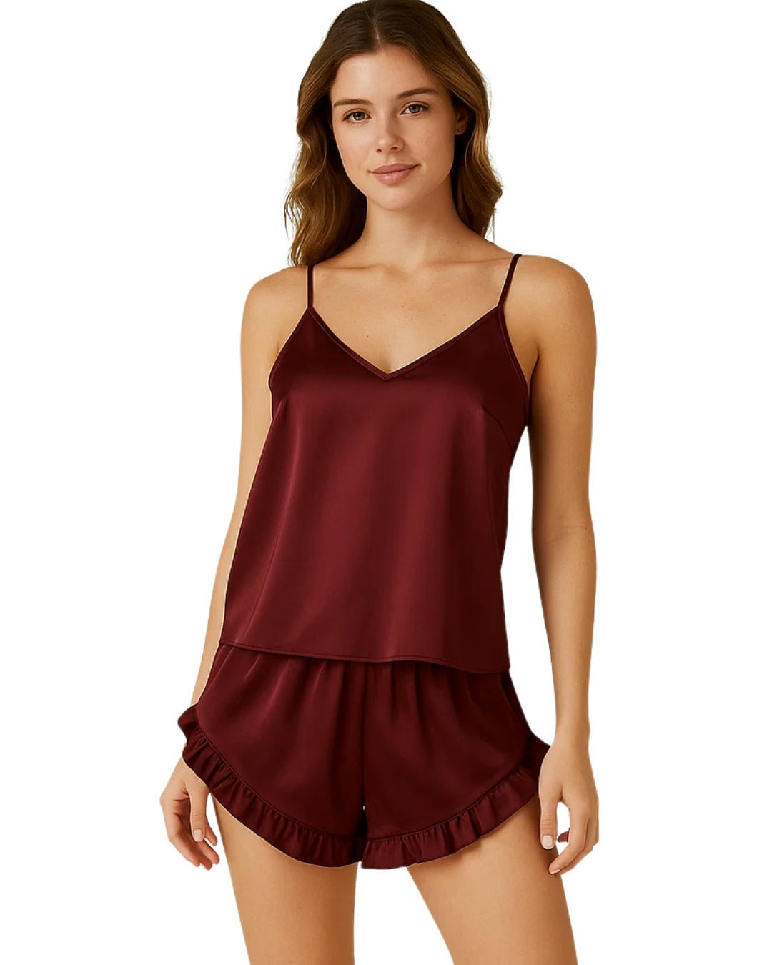 Silk Camisole & Shorts Night Wear Set