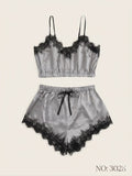 Silk Lace 2 Pcs Set Crop Top