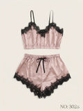 Silk Lace 2 Pcs Set Crop Top