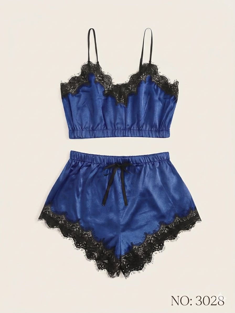 Silk Lace 2 Pcs Set Crop Top