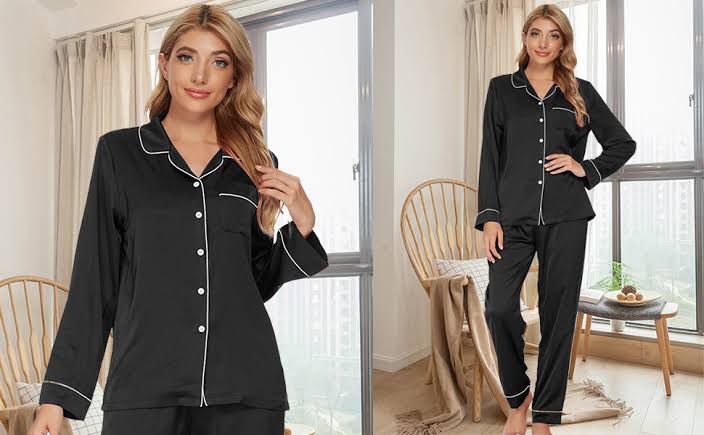 Silk Shirt Trouser Night Wear Set