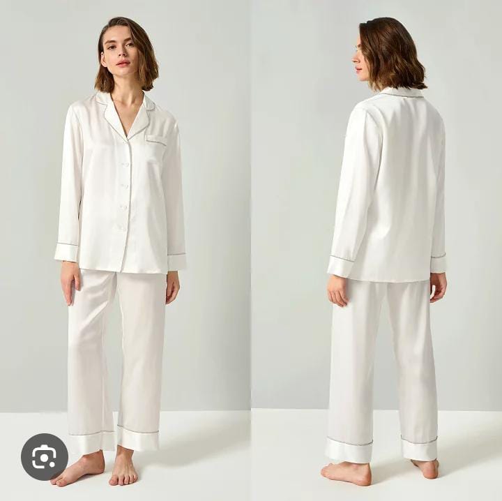 Silk Shirt Trouser Night Wear Set
