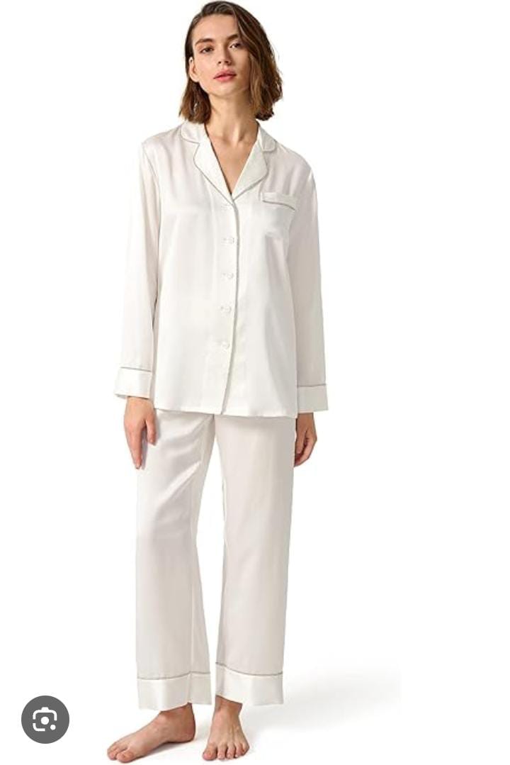 Silk Shirt Trouser Night Wear Set