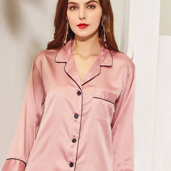 Silk Shirt Trouser Night Wear Set