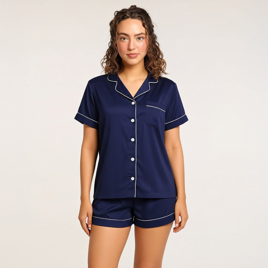 Silk Shirt & Short Night Wear Set