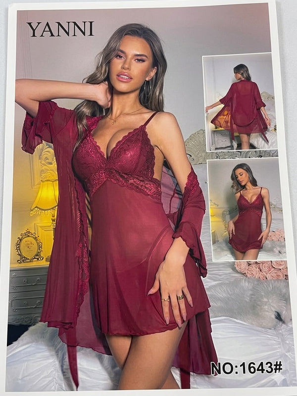 Silk 2 Pcs Hot Night Wear Dress