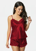 Two Pieces Silk Short Cami Set